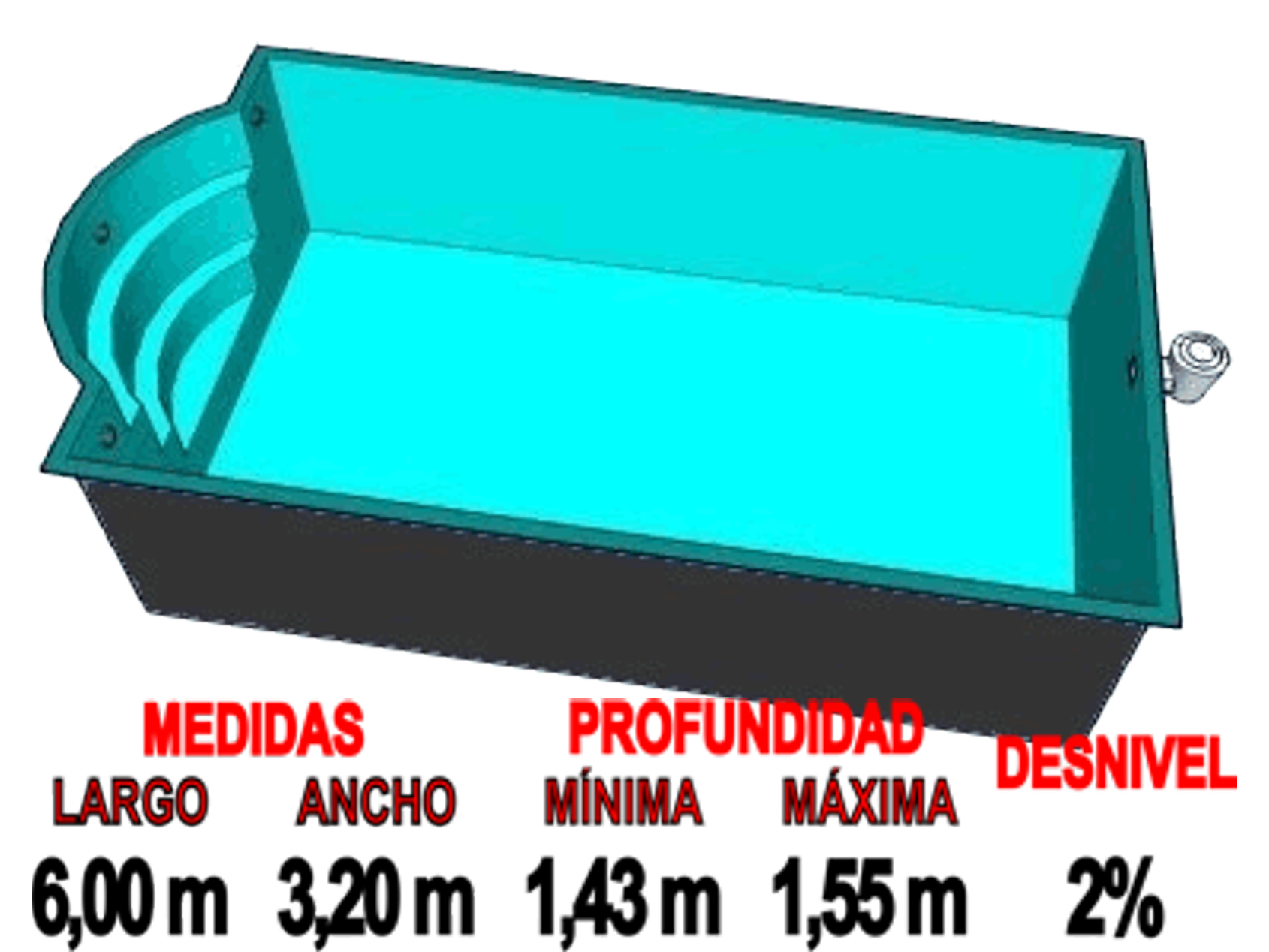 Medidas Piscina Prefabricada A-61